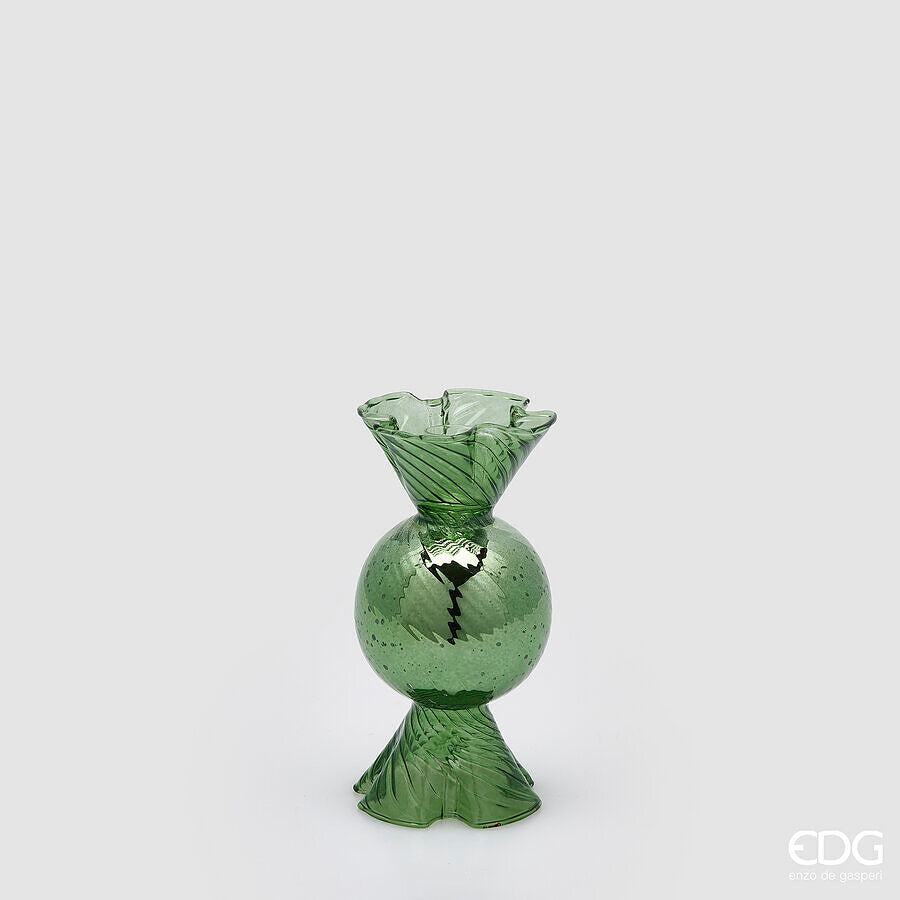EDG Enzo De Gasperi Caramella Candle Holder Green H16 Ø8 cm – Christmas Decoration