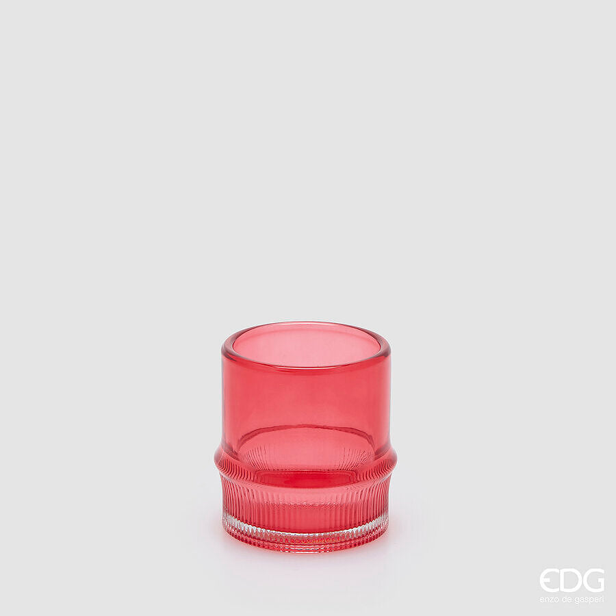 EDG Enzo De Gasperi Portacandela Anello Rosso H8 Ø7 cm – Decorazione di Natale