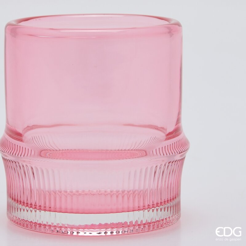 EDG Enzo De Gasperi Portacandela Anello Rosa H8 Ø7 cm – Decorazione di Natale