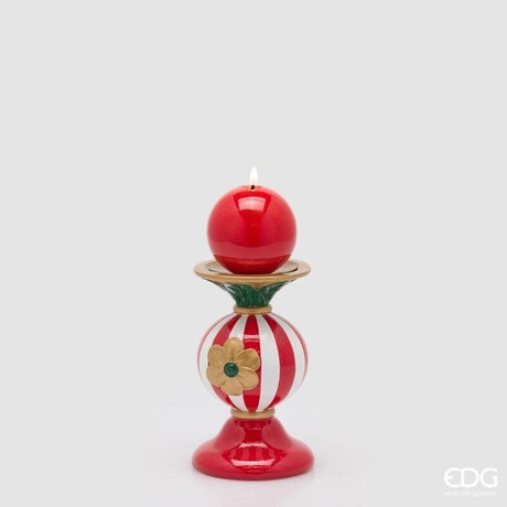 EDG Enzo De Gasperi Sphere Candle Holder Christmas H18 cm Green Red – Christmas Decoration