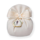 Creazioni per Enzo Favour Pouch Ecru Fabric Gift Bag 13x14 cm Pack of 10 Pieces