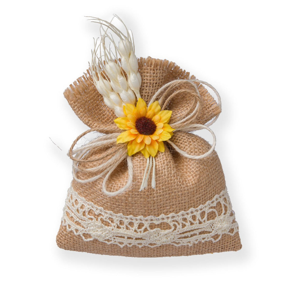 Creazioni per Enzo Natural Jute Favour Bag Confetti Holder 12x8cm Pack of 10 pcs