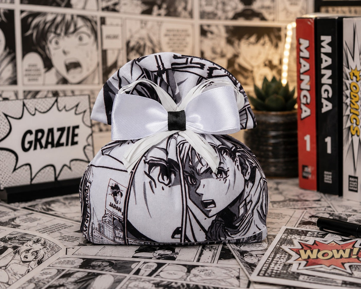 Enzo Creations Cotton Pouch Bomboniera Gift Bag Comics Anime Flipper 13x14 cm Set of 10 pcs