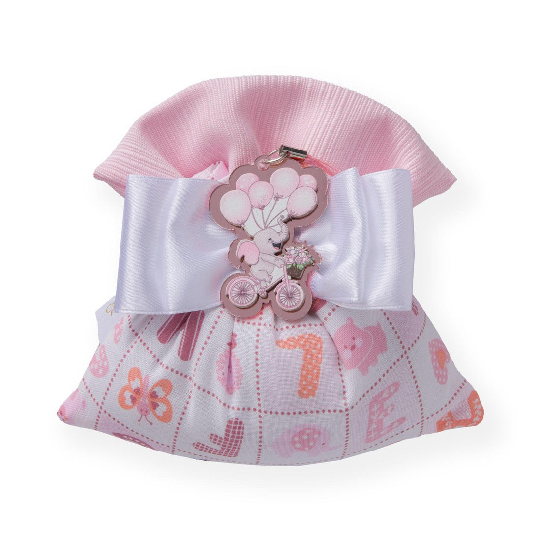 Enzo Creations Baby Letter Pink Bomboniera Bag 14x13 cm Sweet Favour Pack of 10 Pieces