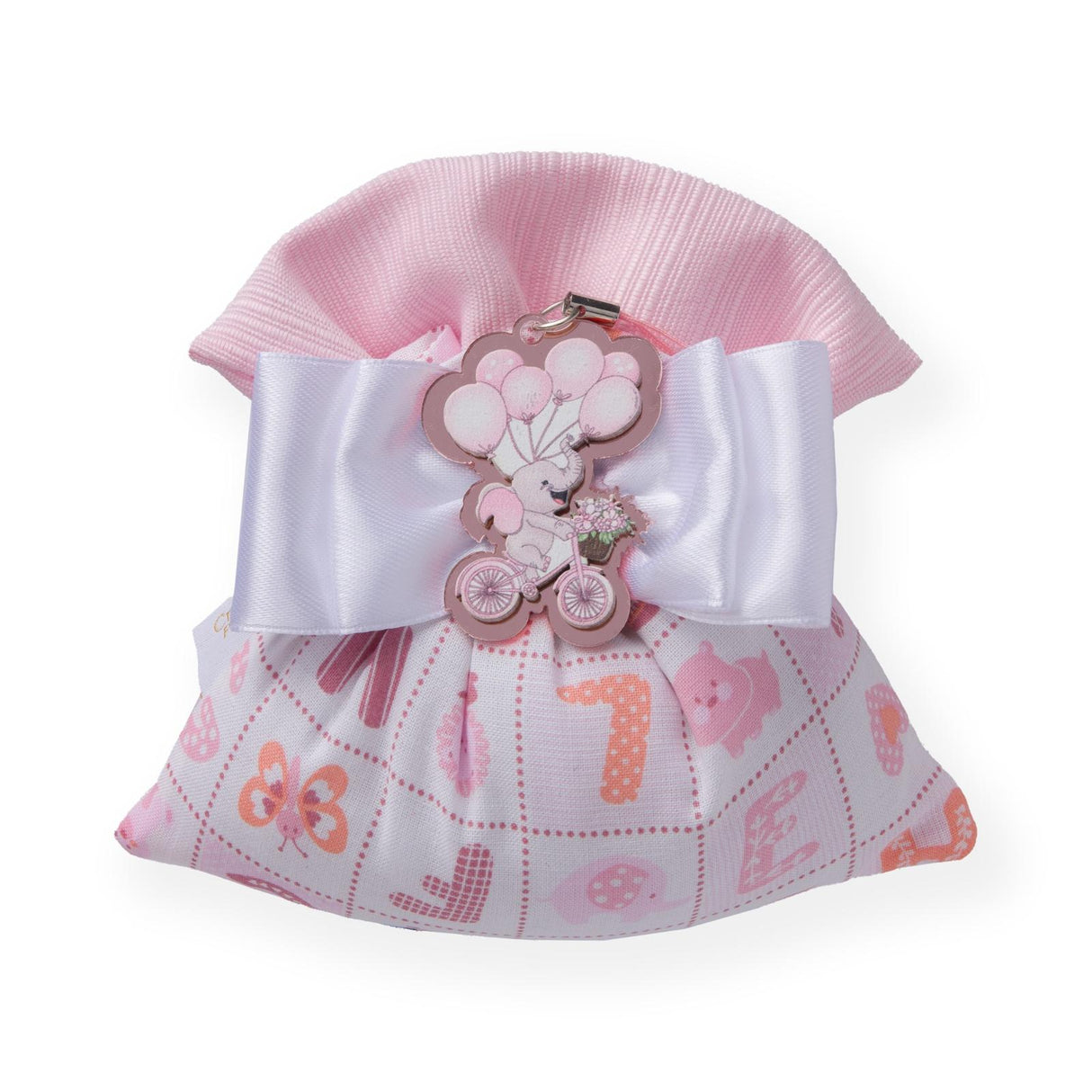 Creazioni per Enzo Baby Letter Pink Favour Bag 11x9 cm Sweetie Holder Box of 10 pcs