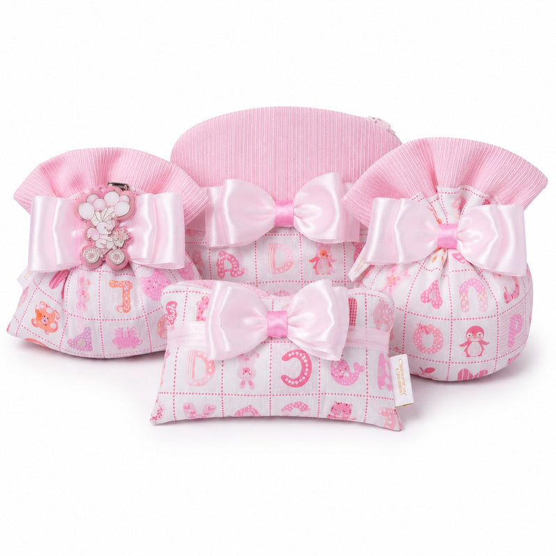 Enzo Creations Baby Letter Pink Bomboniera Bag 14x13 cm Sweet Favour Pack of 10 Pieces