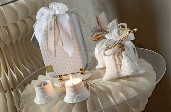 Cupido&amp;Co. Plisse Candle D 65 Cm H 60 Cm White with Box