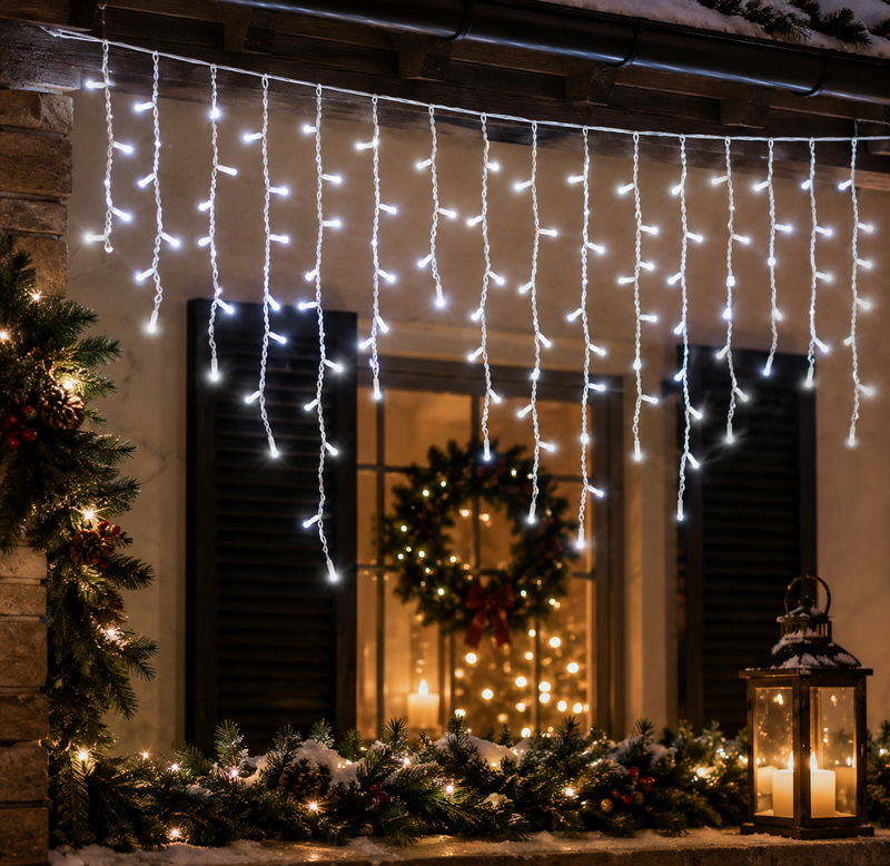EDG Enzo De Gasperi Extendable Led Waterfall Icicles 228 Maxiled H 90 Cm L 300 Cm Ivory