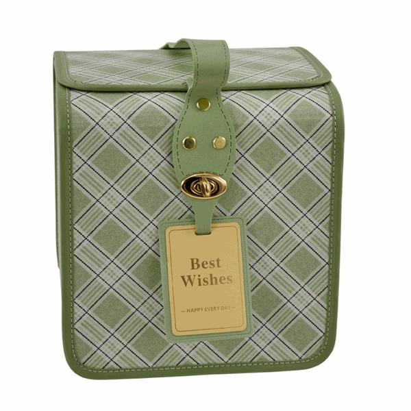 The Arcolaio Large Square Vintage Green Box 20.9x21.2x22 cm
