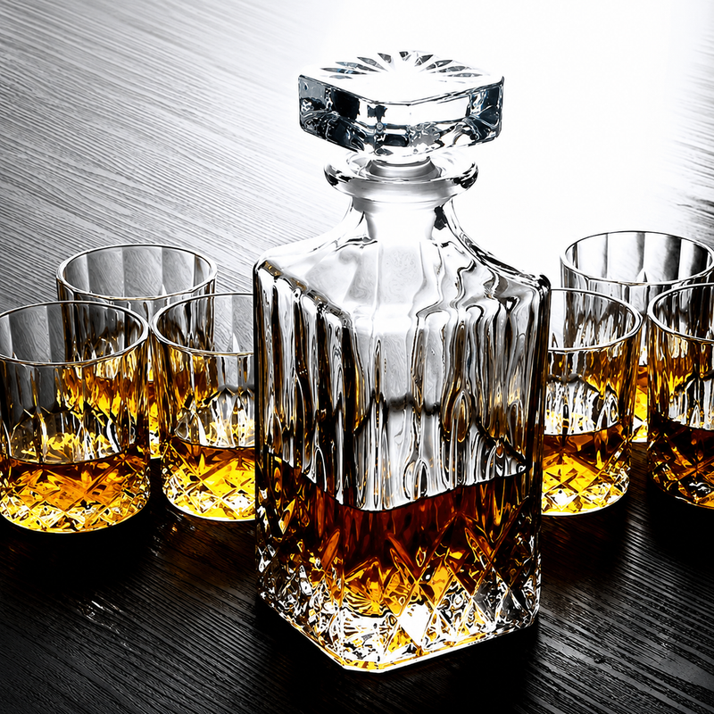 RCR Cristalleria Italiana Opera - Square Bottle with Square Glass Cap