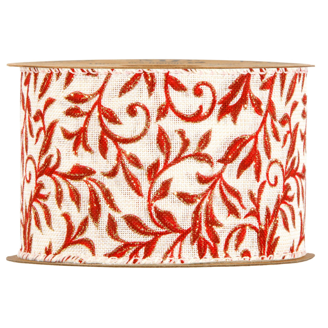 Piovaccari Red Arabesque Ribbon Red 63 mm x 10 m – Decorative Ribbon with Arabesque Pattern for Christmas Tree, Bows and Gift Wrapping