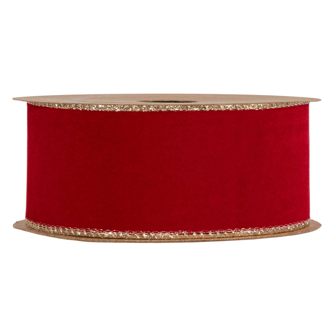 Piovaccari Ribbon Double Sides Velvet & Glitter Red 40 mm x 10 m – Christmas Velvet and Glitter Ribbon for Christmas Trees, Bows and Gift Wrapping