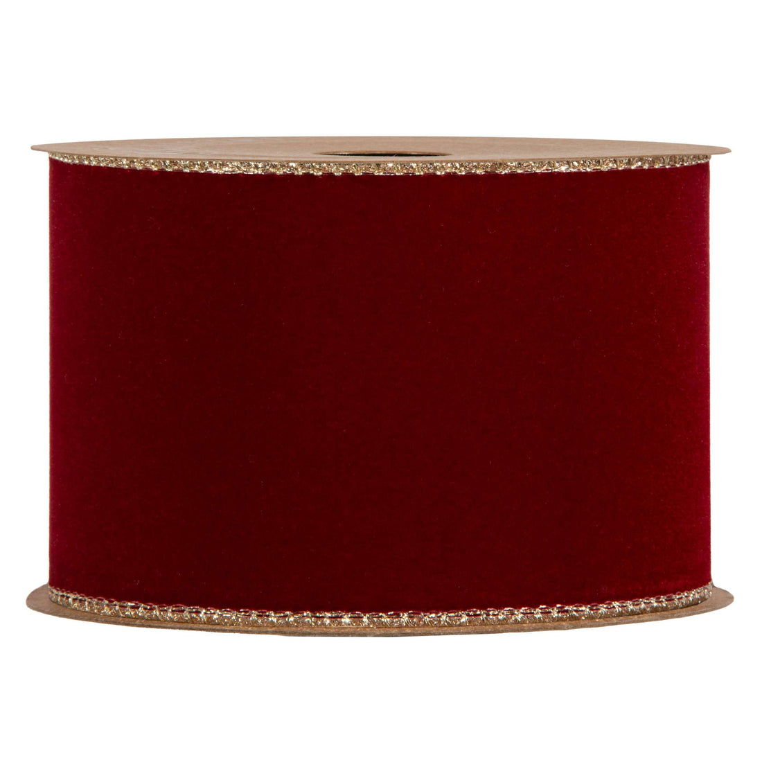 Piovaccari Double Sides Velvet & Glitter Ribbon Dark Red 63 mm x 10 m – Velvet and Glitter Christmas Ribbon for Christmas Trees, Bows and Gift Wrapping