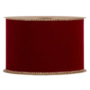 Piovaccari Double Sides Velvet & Glitter Ribbon Dark Red 63 mm x 10 m – Velvet and Glitter Christmas Ribbon for Christmas Trees, Bows and Gift Wrapping