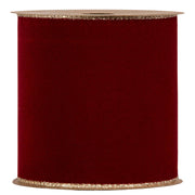 Piovaccari Nastro Double Sides Velvet & Glitter Dark Red Ribbon 100 mm x 10 m – Velvet and Glitter Christmas Ribbon for Christmas Trees, Bows and Gift Wrapping