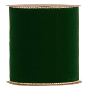 Piovaccari Ribbon Double Sides Velvet & Glitter Dark Green 100 mm x 10 m – Christmas Velvet and Glitter Ribbon for Christmas Trees, Bows and Gift Wrapping