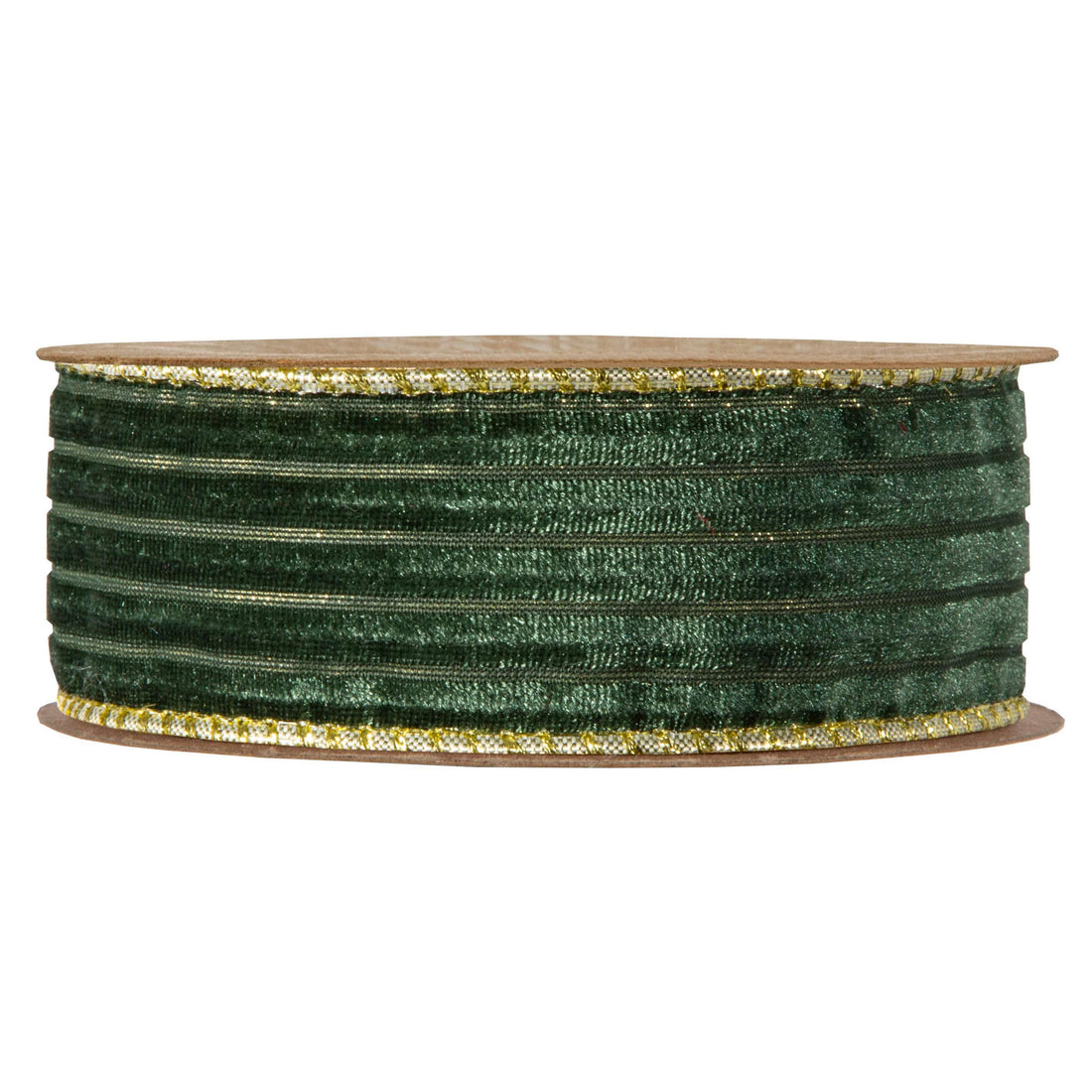 Piovaccari Ribbon Velvet Stripes Dark Green 40 mm x 10 m – Striped Velvet Christmas Ribbon for Christmas Trees, Bows and Gift Wrapping