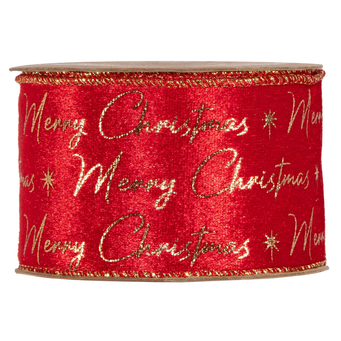 Piovaccari Ribbon Merry Christmas 63 mm x 10 m – Decorative Christmas Ribbon with Merry Christmas Lettering for Christmas Trees, Bows and Gift Wrapping