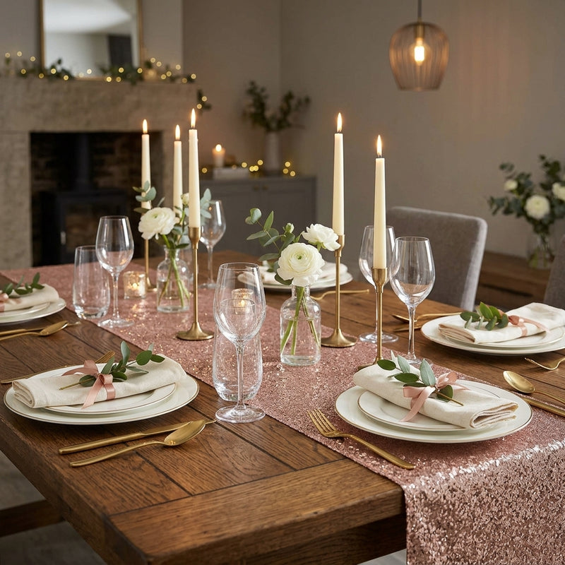 Piovaccari Aurora Sparkle Roll Dark Gold 48x180 cm – Sparkling Christmas Decorative Runner for Table, Centrepieces and Christmas Decorations