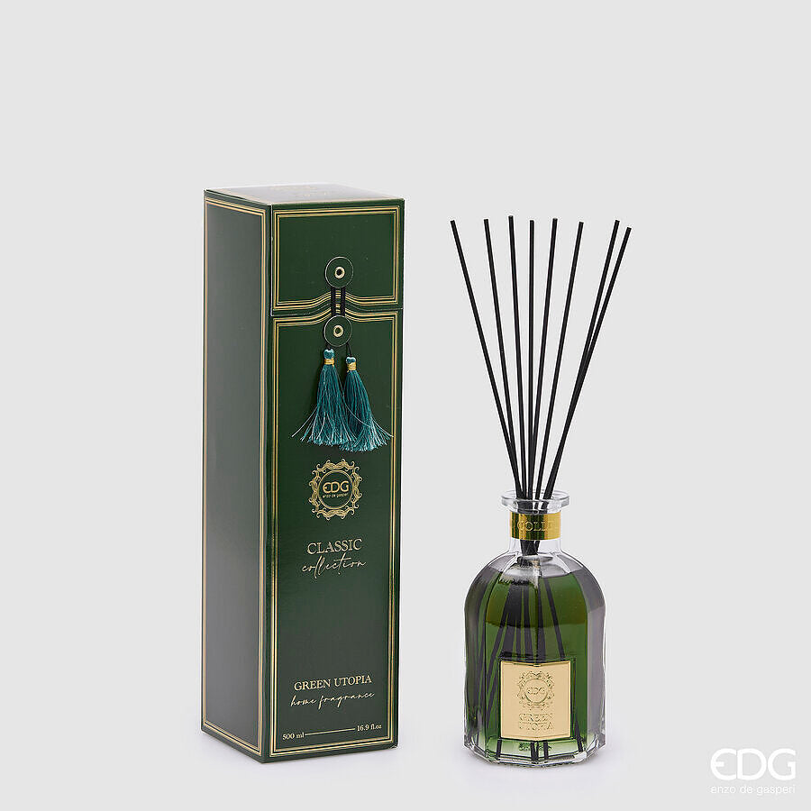 Classic Bottle Perfumer 500 Ml H 16 Cm D 8.5 Cm Green Utopia