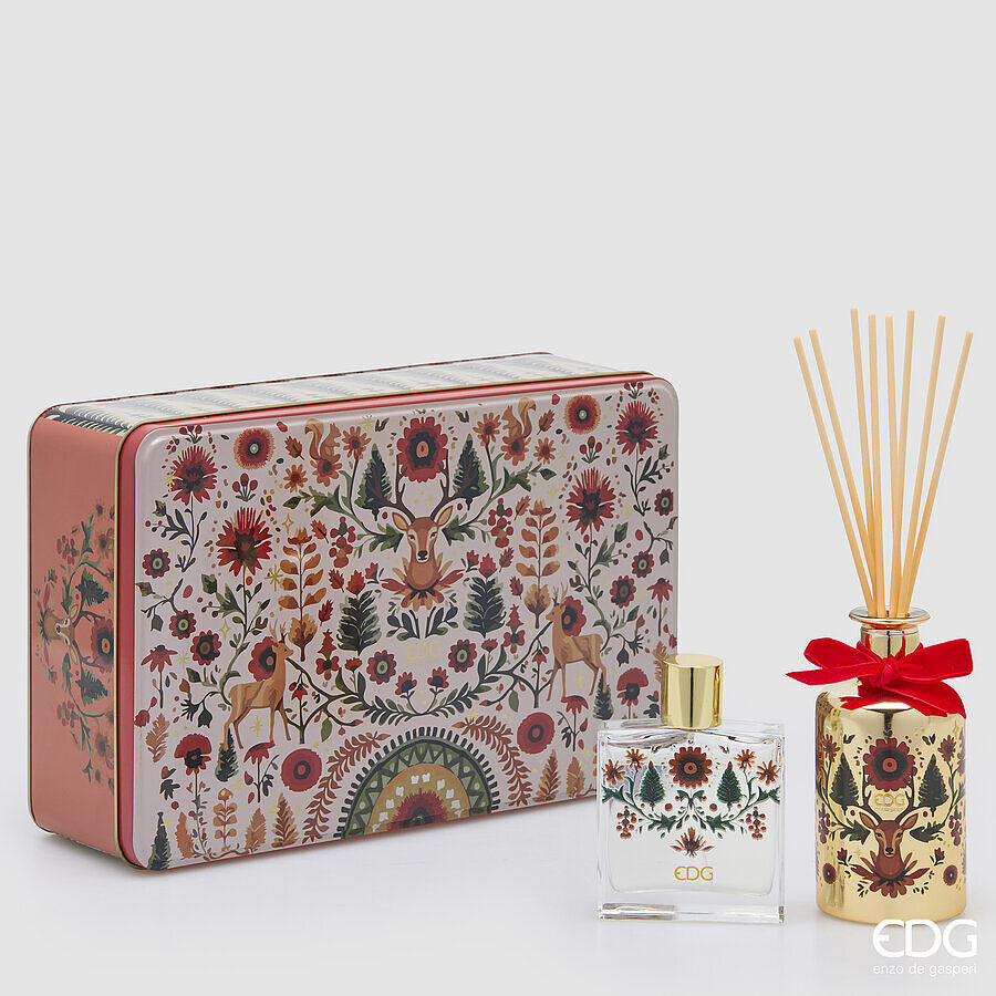 EDG Enzo De Gasperi Diffuser Set Casket Black Pepper 2 Pcs Diffuser and Spray 200 ml – Christmas Room Diffuser