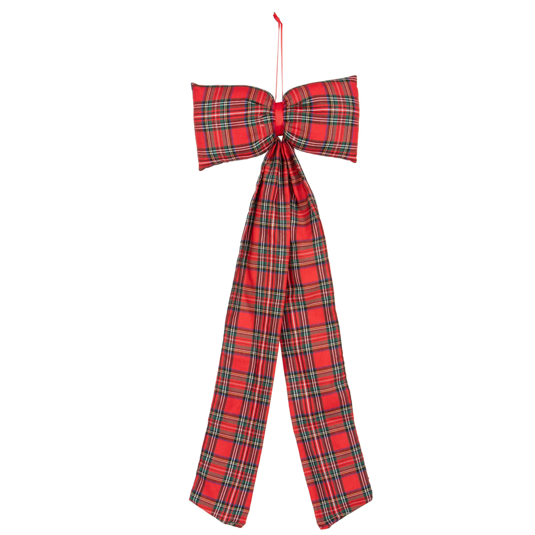 Piovaccari Scottish Bow Red Tartan Christmas Bow 30xH80 cm – Decorative Bow for Christmas Trees, Doors, Garlands and Christmas Decorations