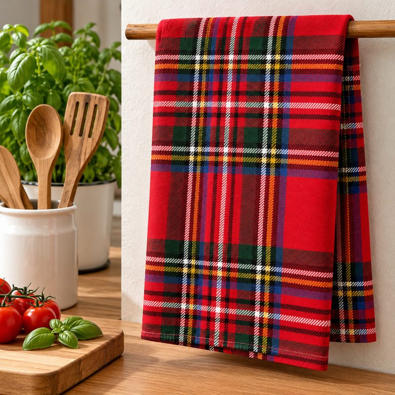 Androni Giocattoli Set 2 Strofinacci da Cucina Tartan – Canovacci Fantasia a Quadri, 2 Colori Assortiti 1 Set
