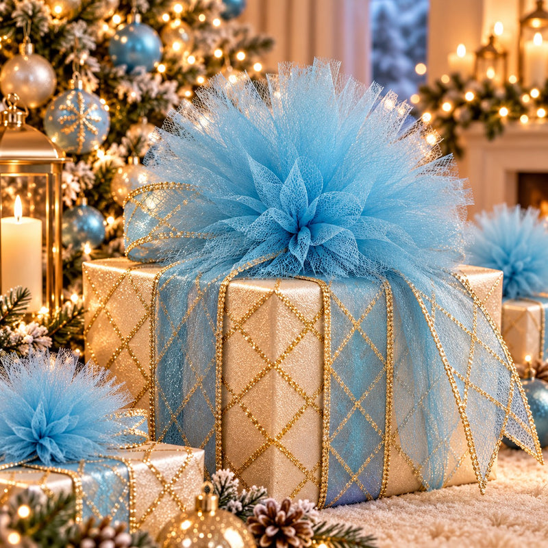 Piovaccari Pon Pon Light Blue Ø40 cm – Christmas Decoration for Christmas Trees, Ornaments, Parties and Decorative Displays
