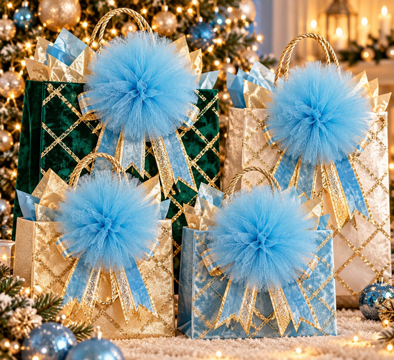 Piovaccari Pon Pon Light Blue Ø16 cm – Christmas Decoration for Christmas Trees, Ornaments, Parties and Decorative Displays