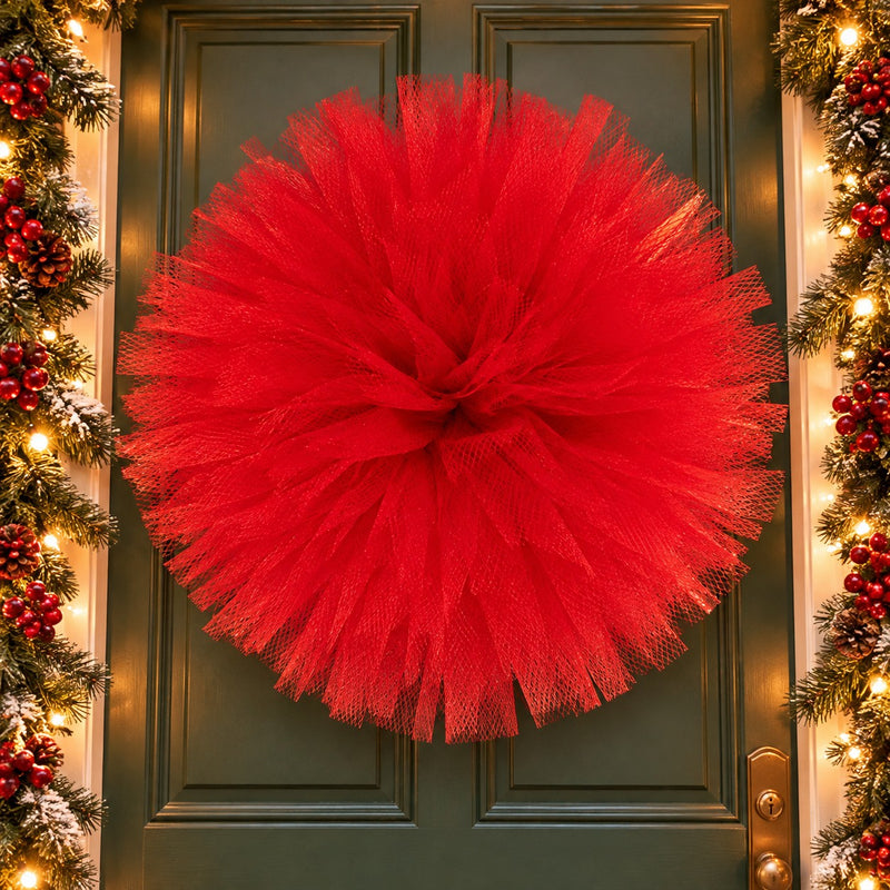 Piovaccari Pon Pon Red Ø50 cm – Christmas Decoration for Christmas Trees, Ornaments, Parties and Decorative Displays