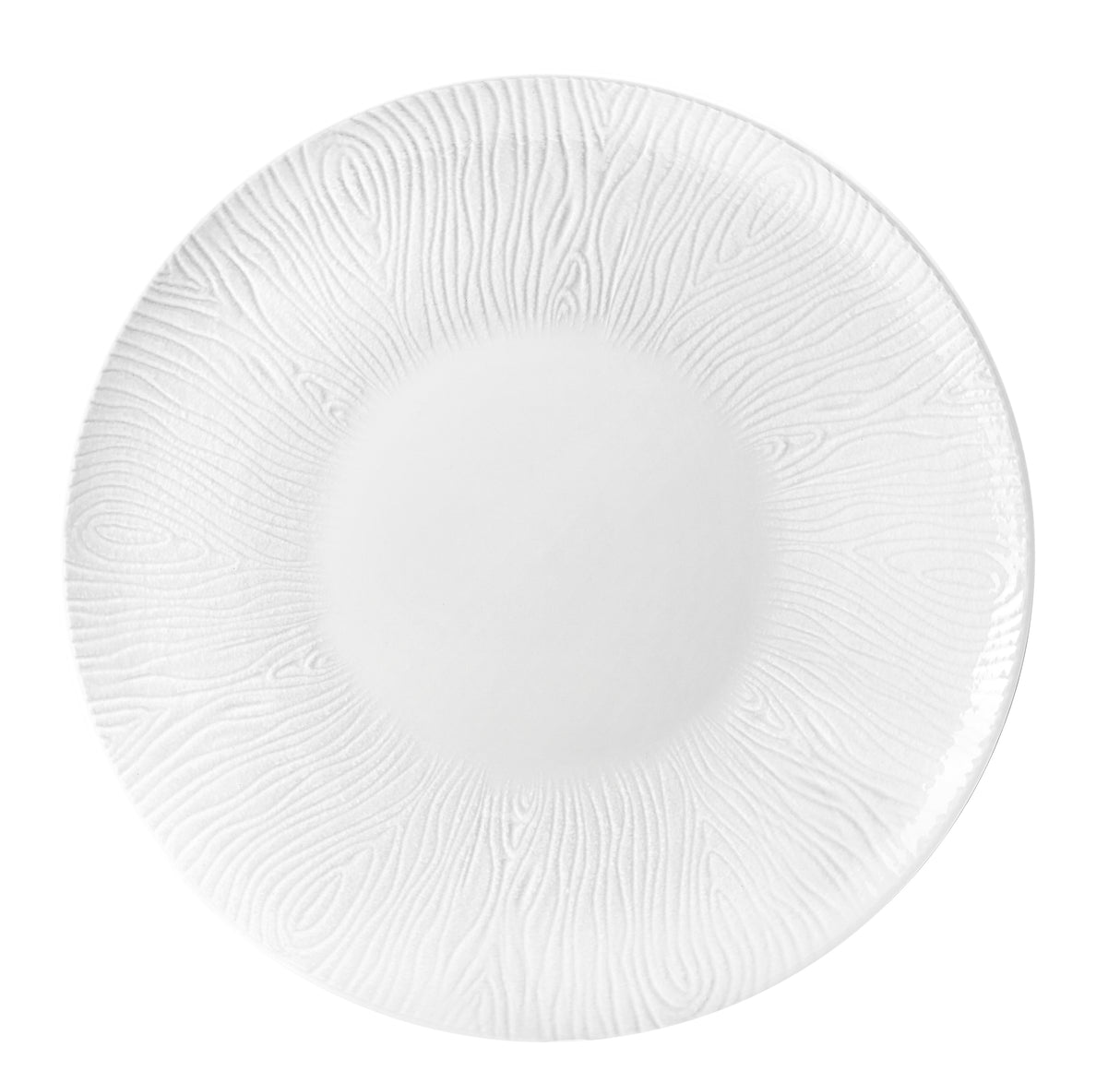 Fade Wood Flat Plate D 29 Cm White