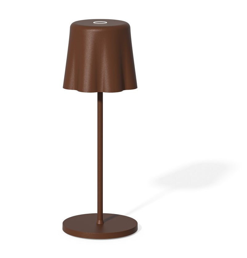 fade fade lampada da tavolo aladina led ricaricabile h 30 cm d 11 cm wireless dimmerabile corten ean 8016175583950