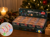Lots Christmas Chain 20 Micro LED RGB 2 Mt 3 x AA PVC Box