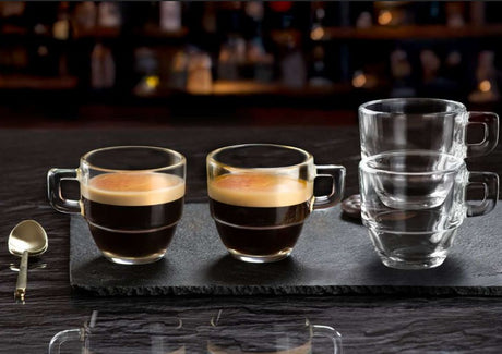 RCR Cristalleria Italiana Stackable Moka Glass Cup 12 Cl Pack of 6 Pcs