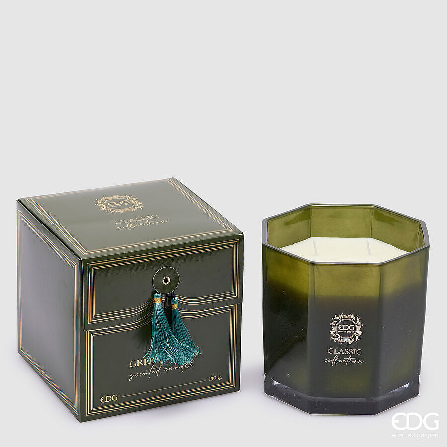 Classic Candle with Perfume H 15.5 cm D 15.5 cm Green Utopia