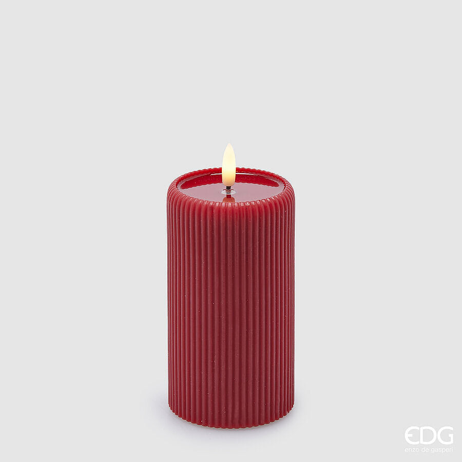 LED Lounge Moccolo Candle H 13 Cm D 7.5 Cm Red