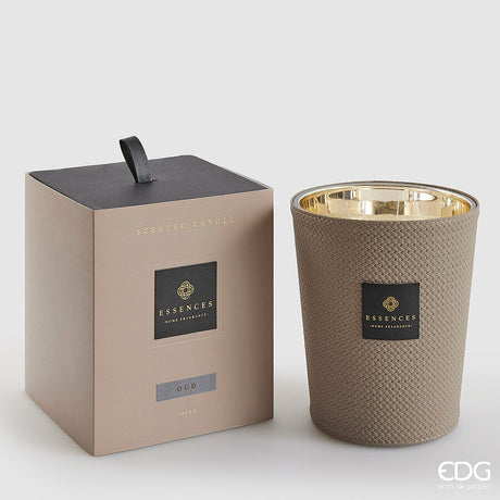 edg enzo de gasperi candela cuir con profumo h 18 cm 1 400 gr oud scatola regalo ean 8059824527332