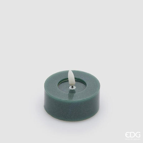 EDG Enzo De Gasperi Set of 2 Green Glitter LED Candles Ø3 cm IP20 – Christmas Decoration