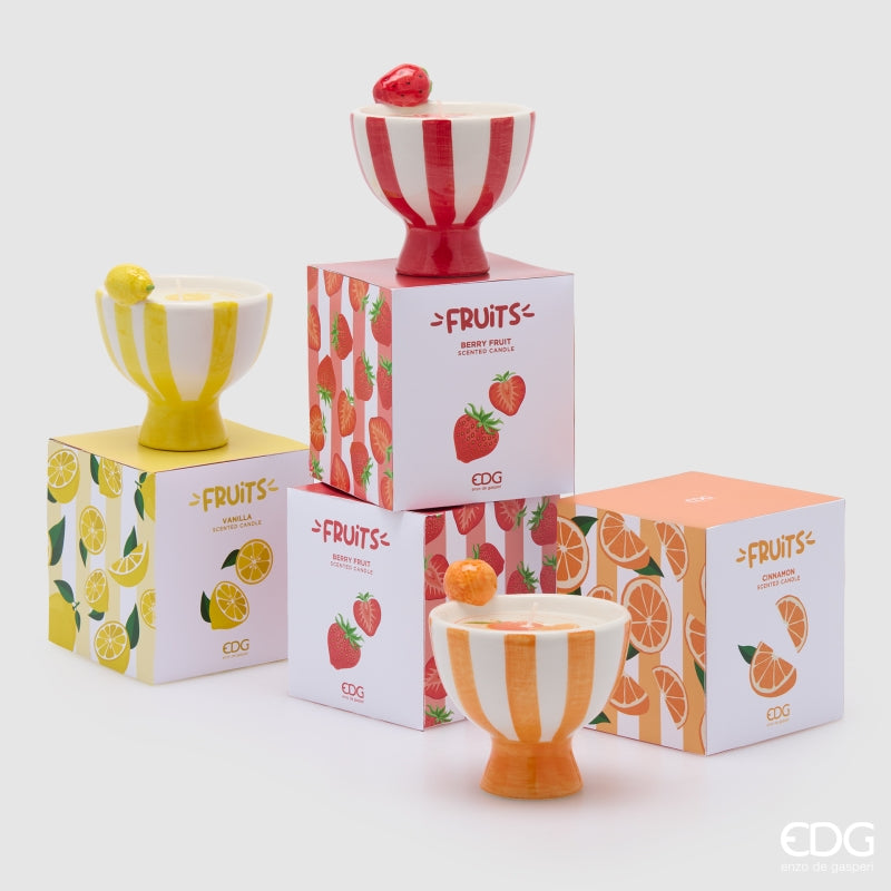 EDG Enzo De Gasperi Ceramic Fruit Candle with Scent H 10 Cm D 10 Cm Berry Fruit