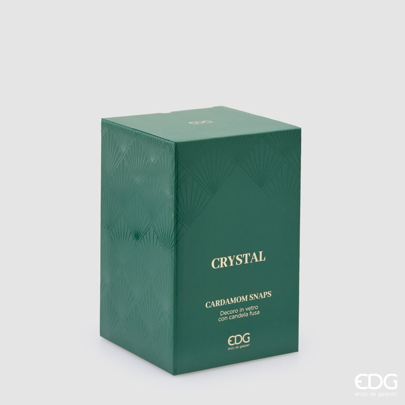 EDG Enzo De Gasperi Candela Natalizia Crystal Profumata Cardamom Snaps H18 Ø12 cm – Decorazione di Natale