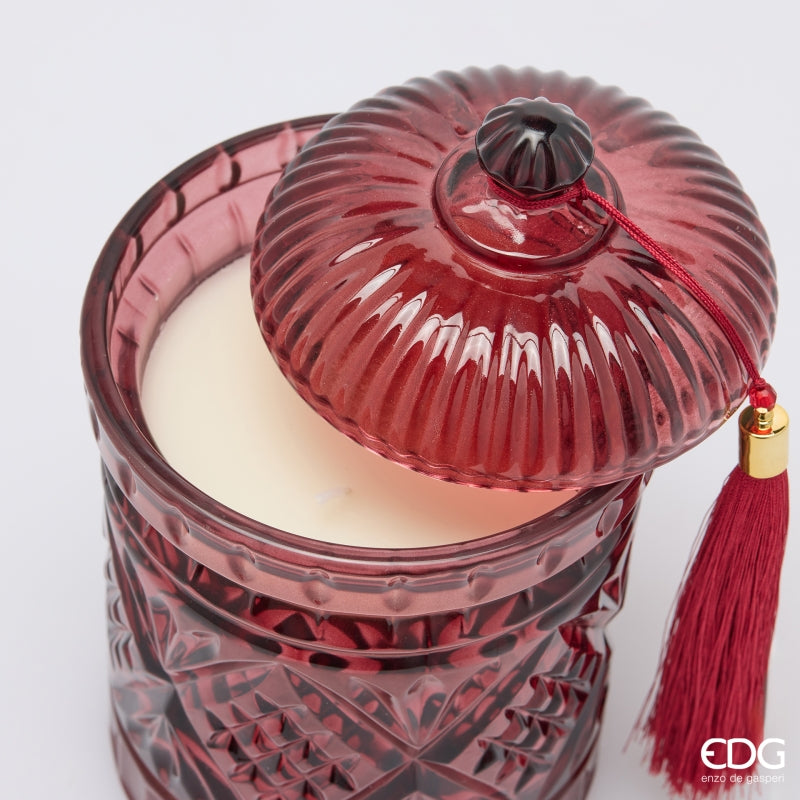 EDG Enzo De Gasperi Candela Natalizia Crystal Profumata Honeyed Apple H18 Ø12 cm – Decorazione di Natale