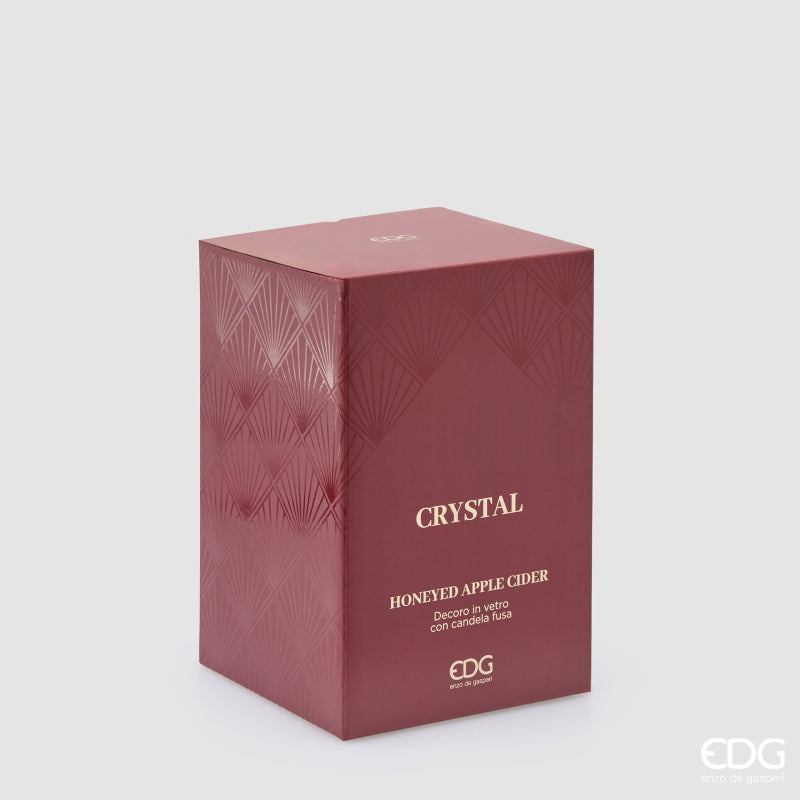 EDG Enzo De Gasperi Candela Natalizia Crystal Profumata Honeyed Apple H18 Ø12 cm – Decorazione di Natale