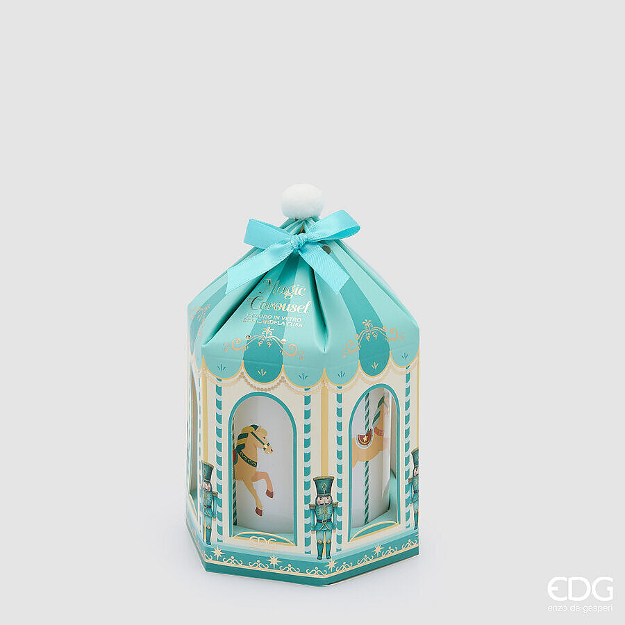 EDG Enzo De Gasperi Scented Candle Carousel Merry-Go-Round White Musk H9 Ø8 cm – Christmas Decoration