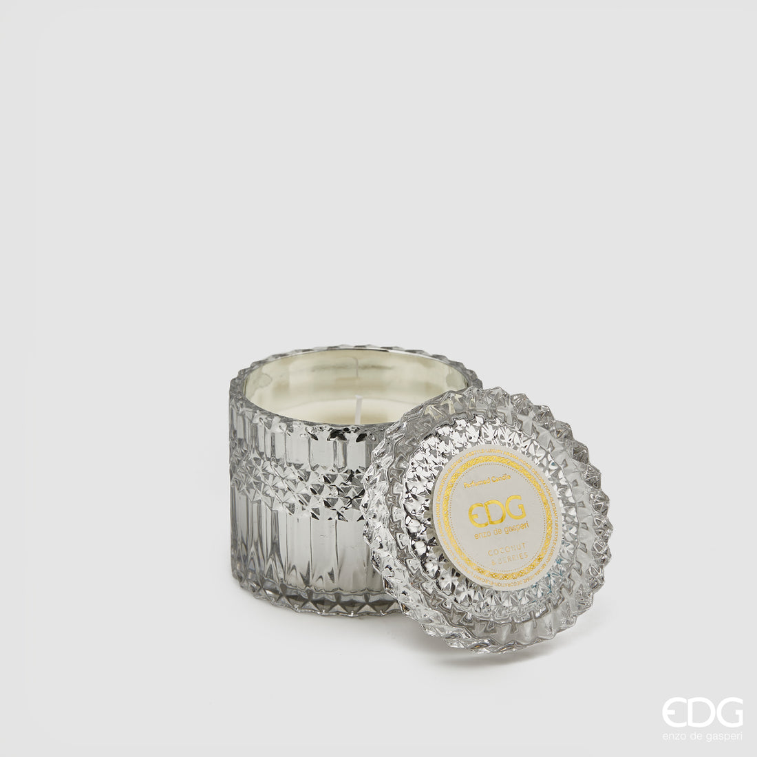 EDG Enzo De Gasperi Crystal Candle with Vase + Gift Box H 10.5 cm D 10.5 cm Natural