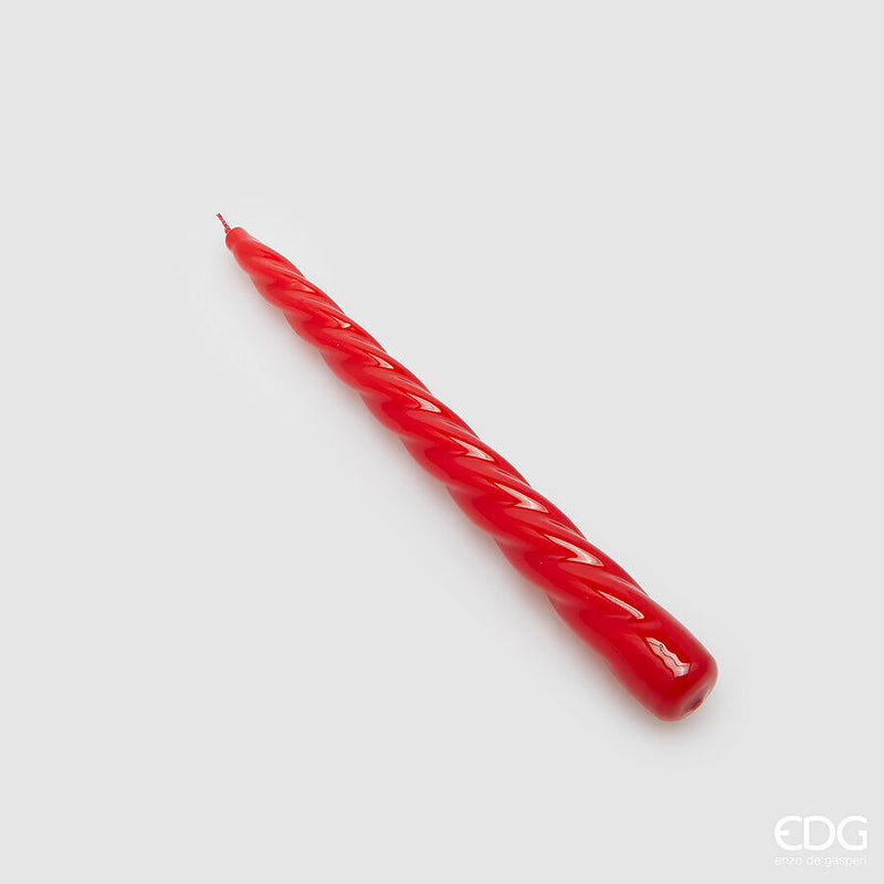 EDG Enzo De Gasperi Twist Stem Candle H 23 Cm D 22 Mm Pack 10 Pcs Red