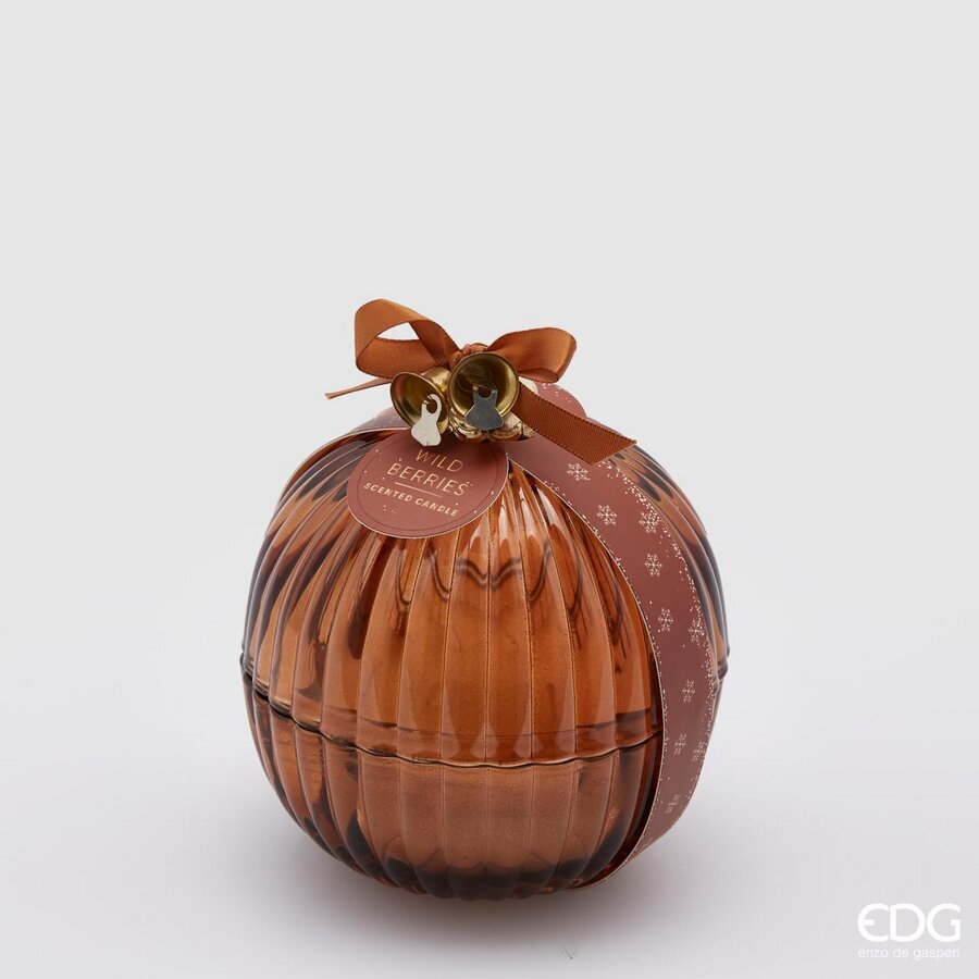 EDG Enzo De Gasperi Candela Natale Sfera con Vetro H 11,5 Cm D 11 Cm Amber