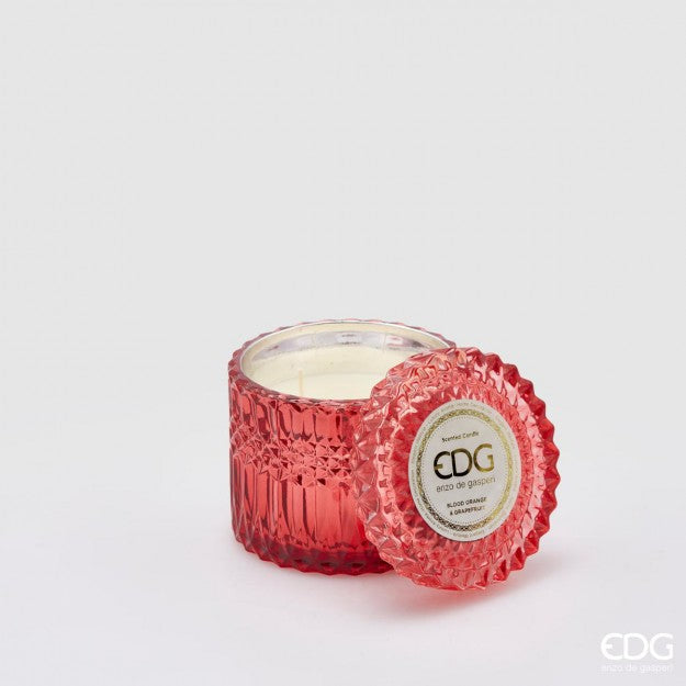 EDG Enzo De Gasperi Candela Crystal New + Scatola Regalo H10,5 D11 Blood Orange e Grape