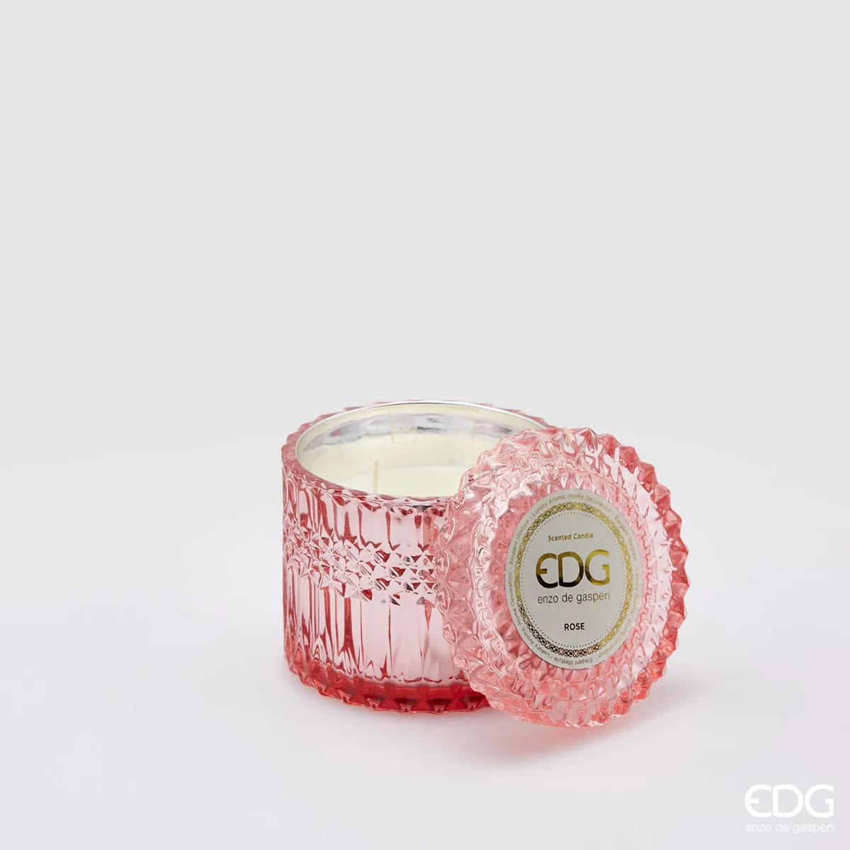 Crystal New Candle + Gift Box H10.5 D11 Rose