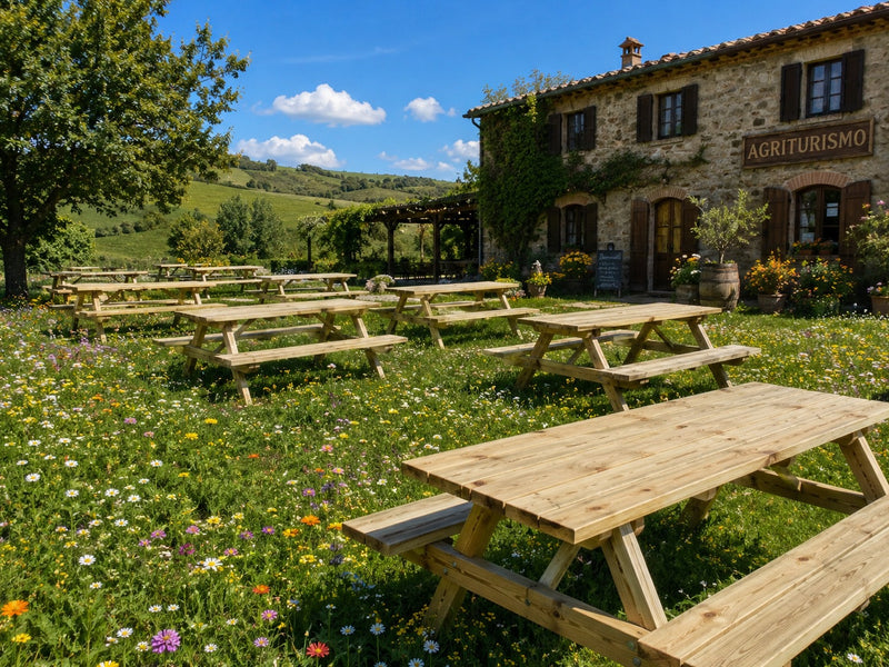 L'Arcolaio Picnic Table Kit 180x160x70 Cm in Wood