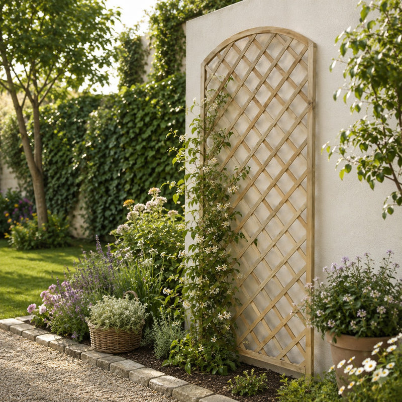 L'Arcolaio Wooden Garden Trellis Arch 90x180cm Impregnated for Outdoor